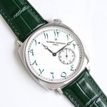 Vacheron Constantin Patrimony 40mm 2824 Movement Black Calfskin Leather Strap Silver Case Watch